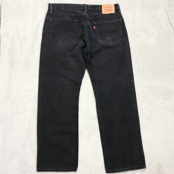 Levi's 505 Black Men's Regular Fit Straight Leg Jeans Sz 36x30 - Picture 8 of 14